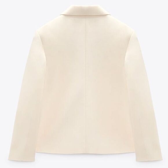 Zara Buttoned Cotton Blazer New - Picture 4 of 9